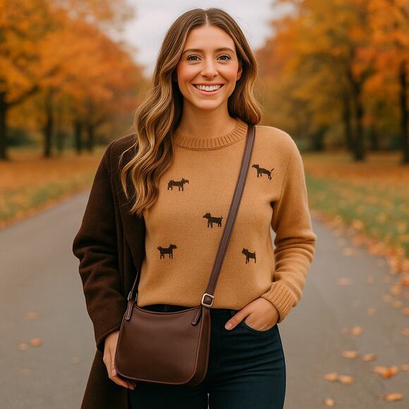 Coach Vintage Mini Flap Over Brown Leather Crossbody Purse Creed D0D-9142 - Picture 1 of 7